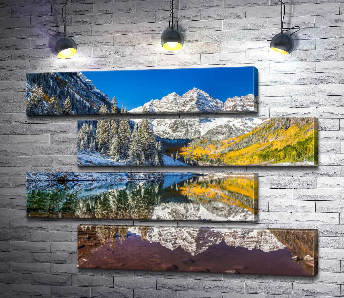 модульна картина Зустріч зими та осені на озері Марун (Maroon Lake) (Модуль №23)