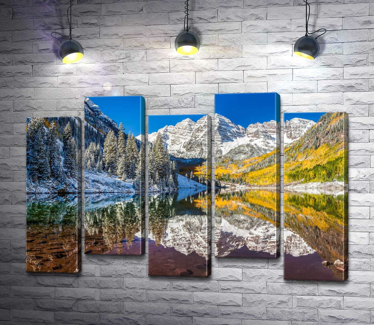модульна картина Зустріч зими та осені на озері Марун (Maroon Lake) (Модуль №30)