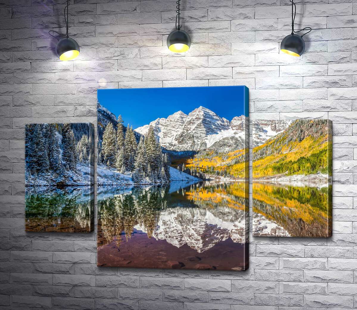 модульная картина Встреча зимы и осени на озере Марун (Maroon Lake) (Модуль №5)