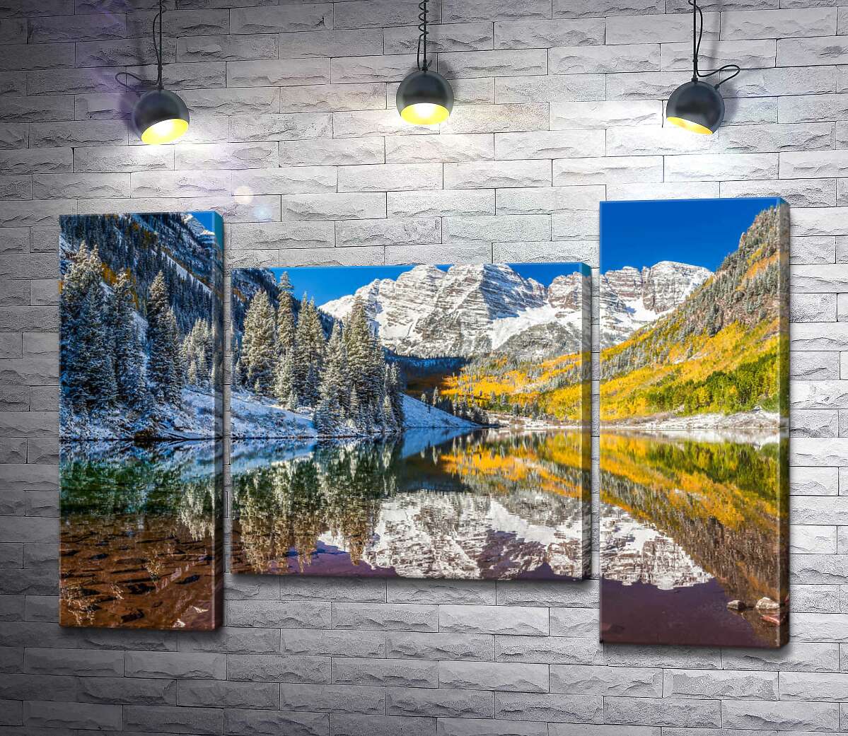 модульная картина Встреча зимы и осени на озере Марун (Maroon Lake) (Модуль №11)