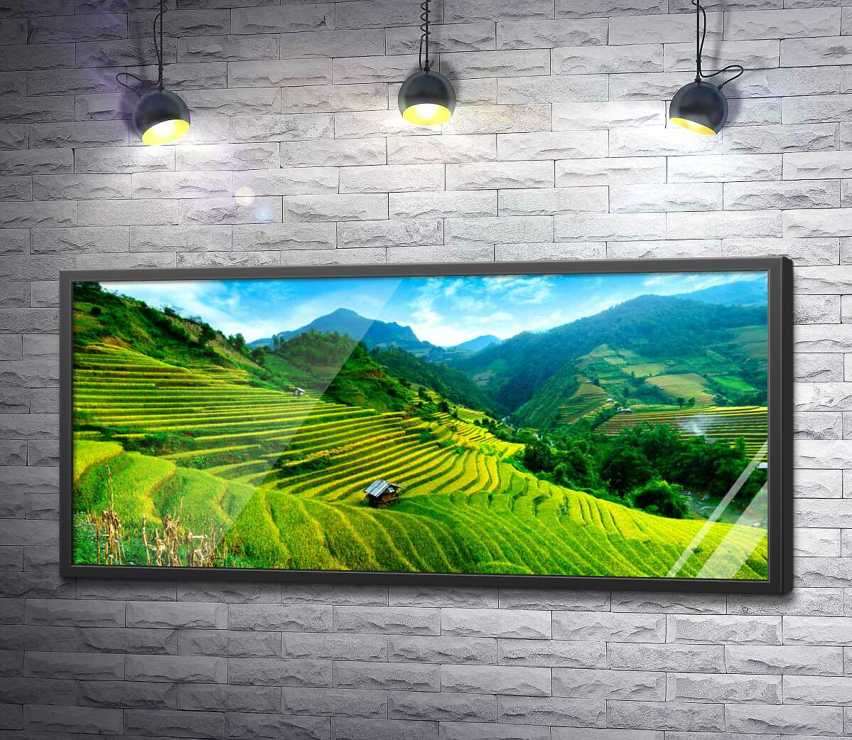 постер Зеленые склоны рисовых полей