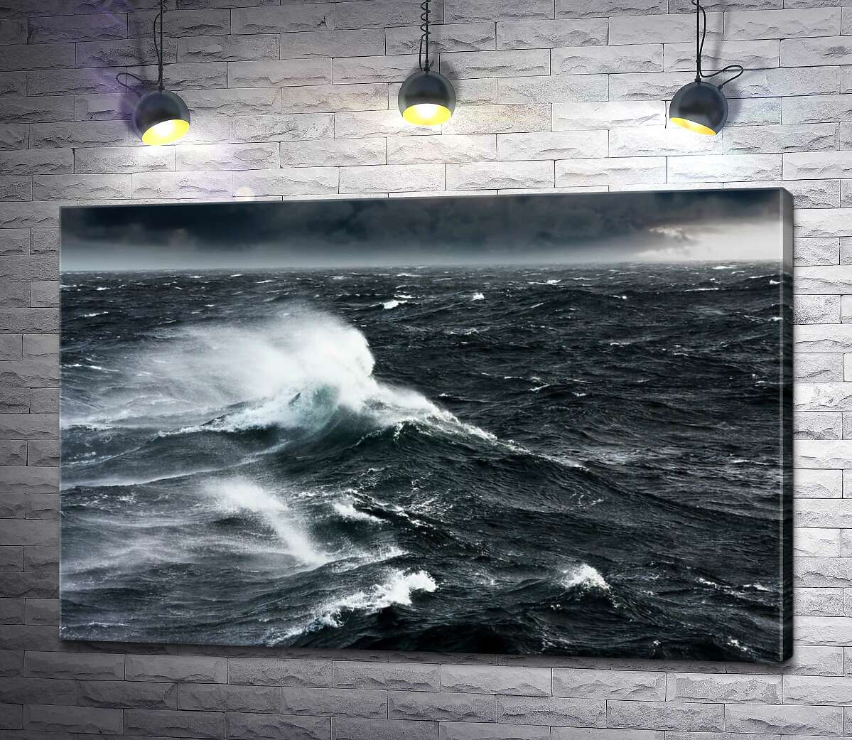 картина Вітер підніймає штормові хвилі в океані