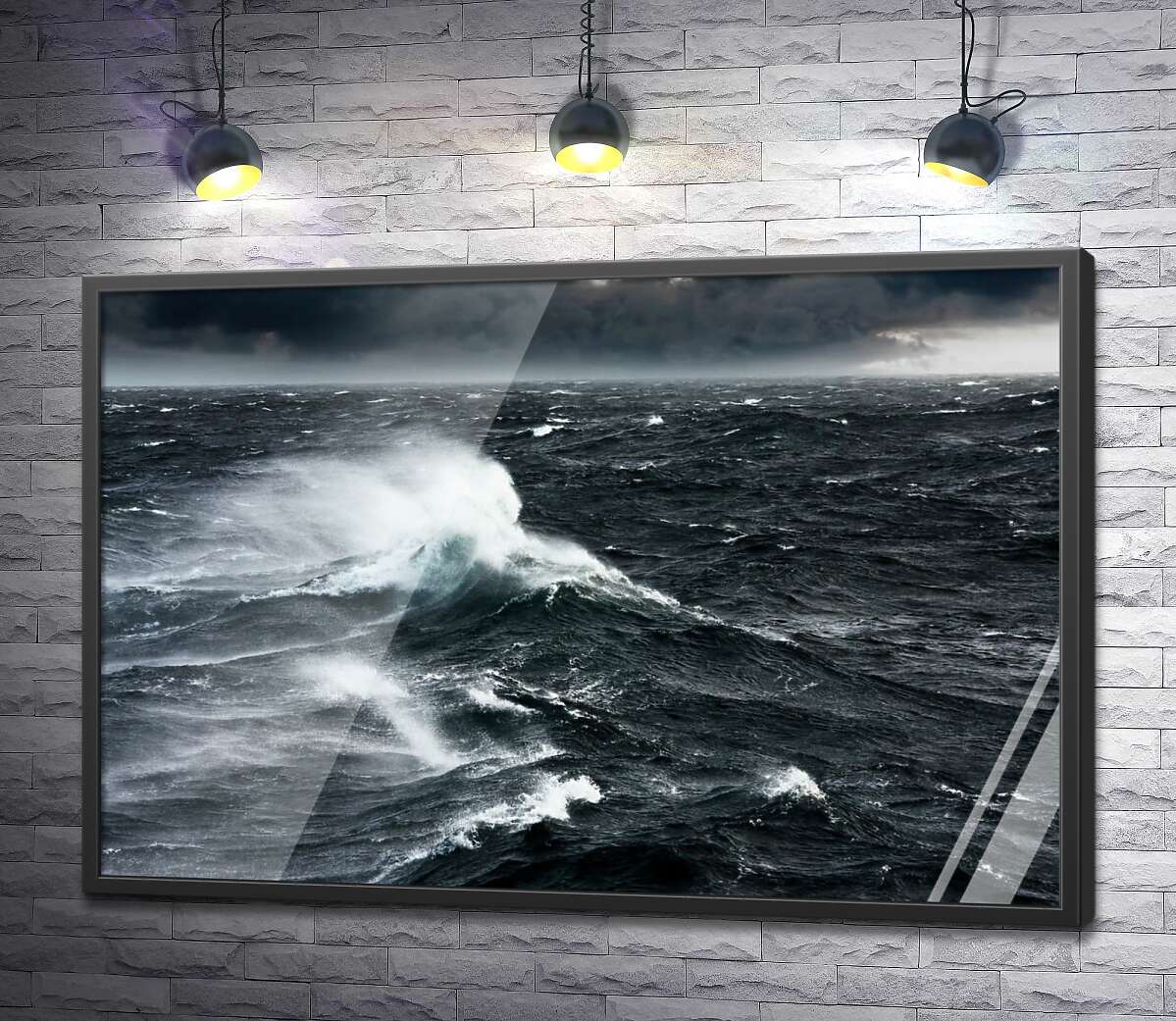 постер Ветер поднимает штормовые волны в океане