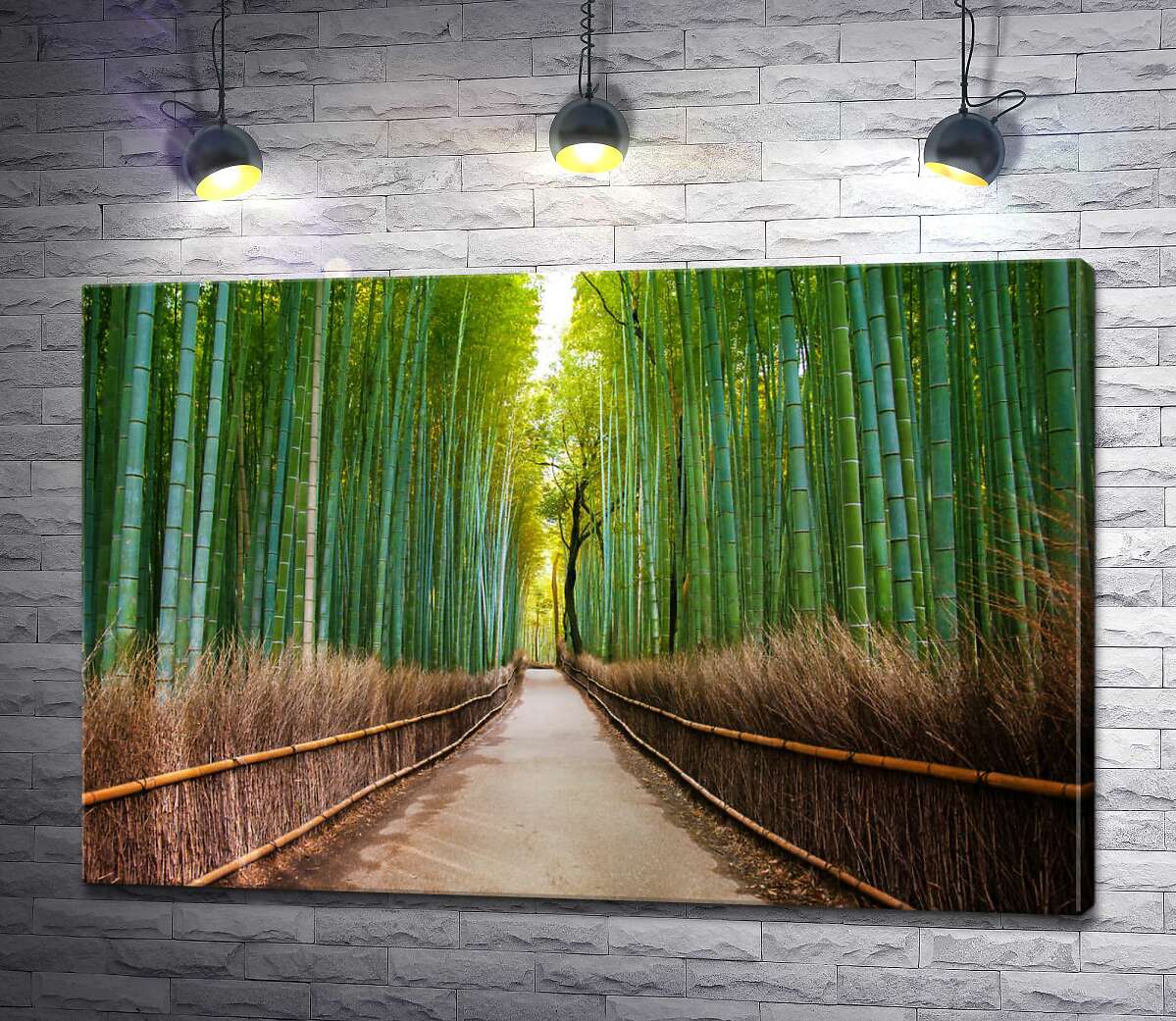 картина Рівна доріжка тягнеться крізь бамбуковий ліс