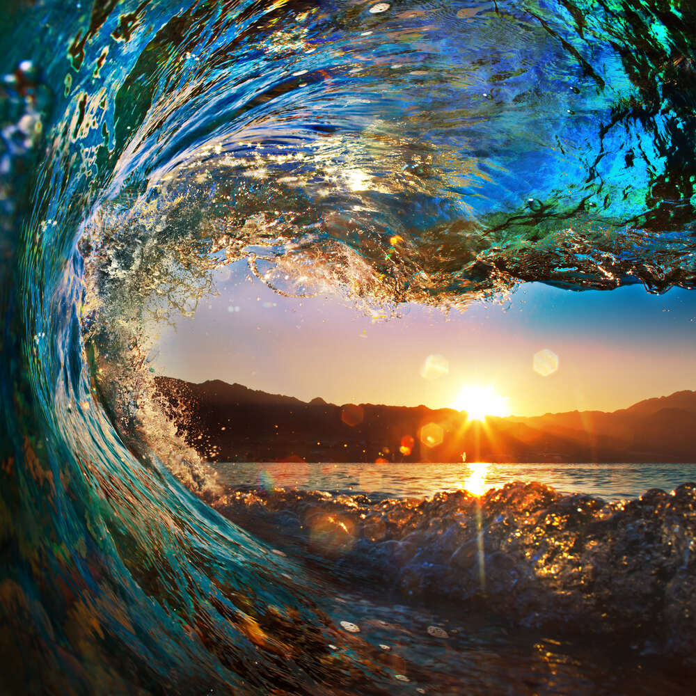 картина-постер Сонце блищить на гребні хвилі