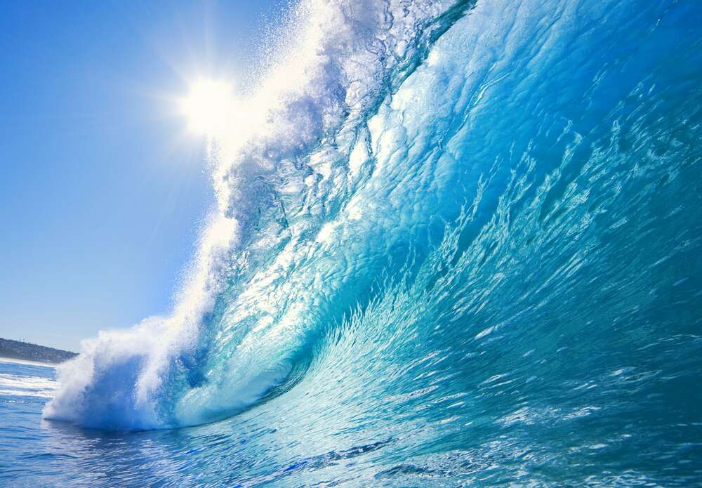 картина-постер Нежная голубизна воды на гребные волны