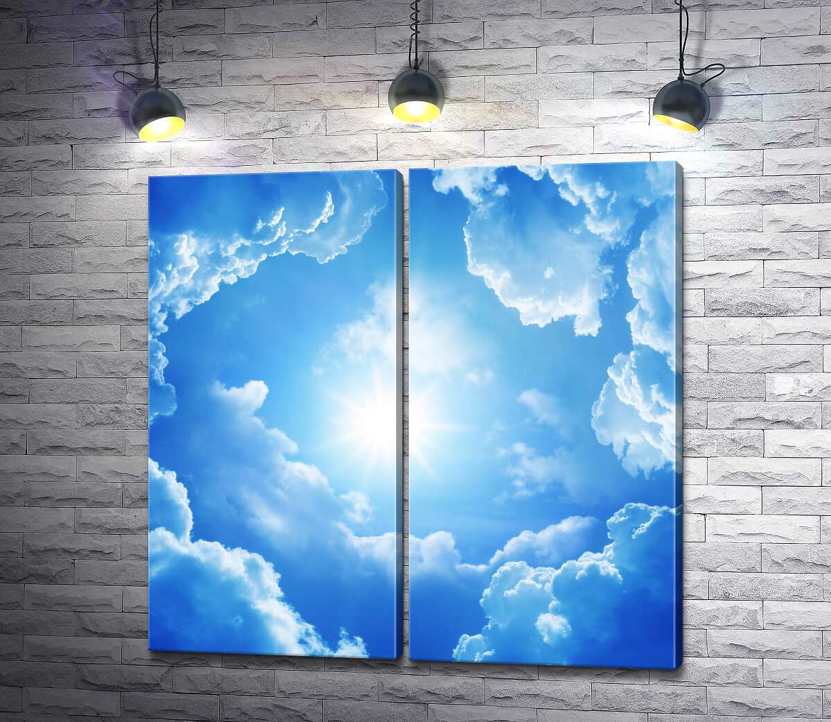 модульна картина Пухнасті хмари оточили сонце