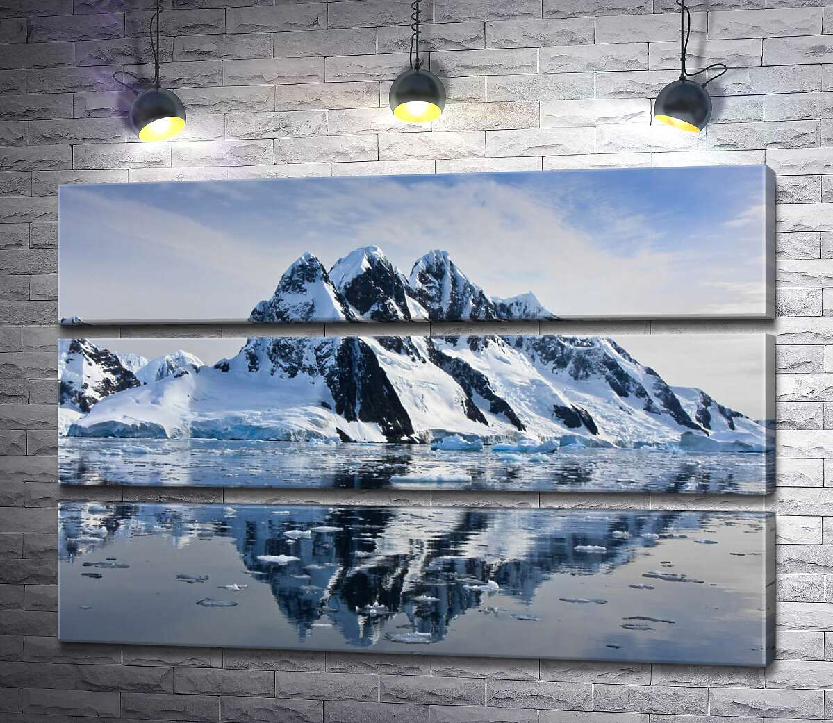 модульна картина Гірські  засніжені вершини стоять на березі океану (Модуль №15)