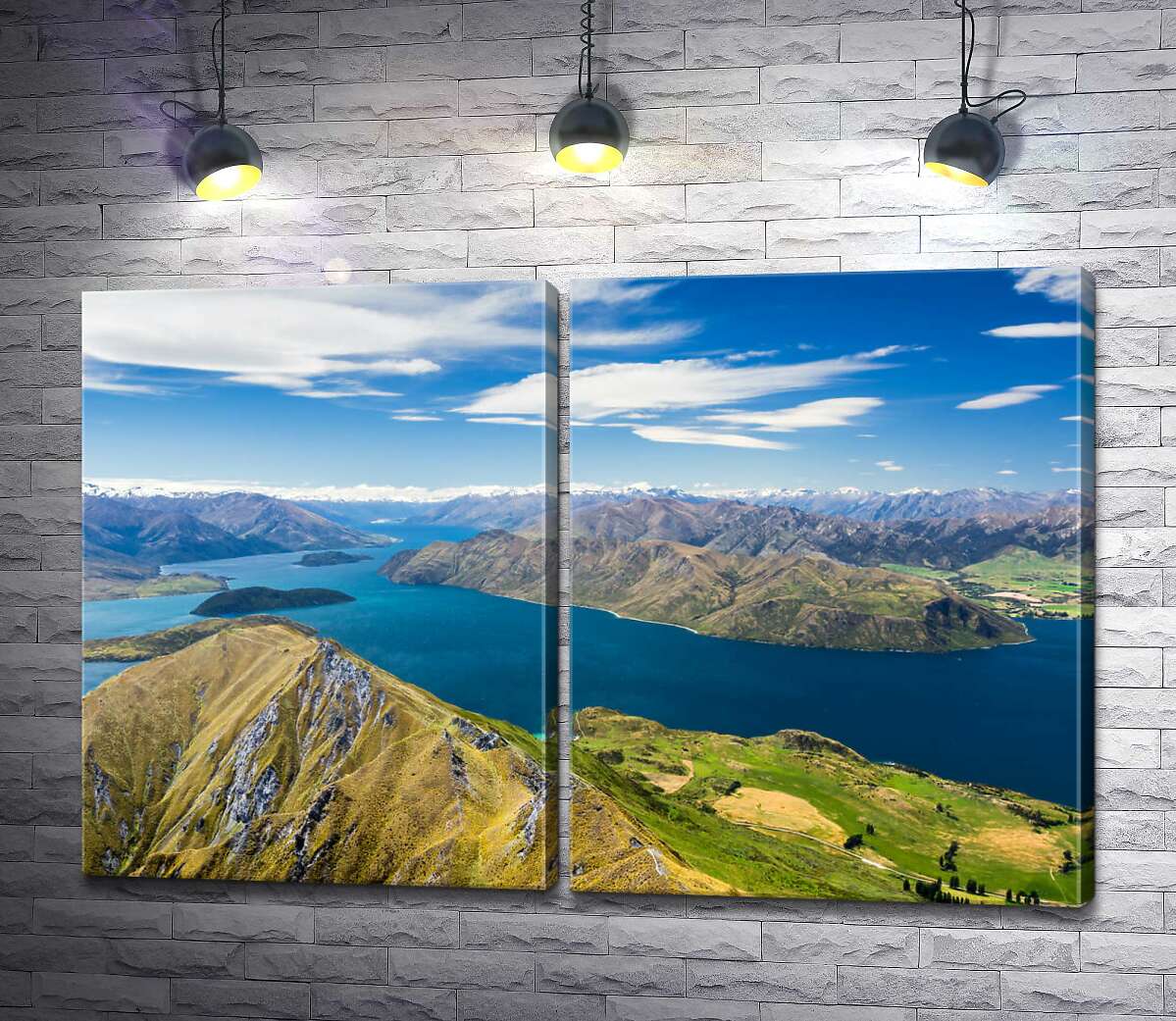 модульна картина Вид на пагорби зелених островів у Новій Зеландії