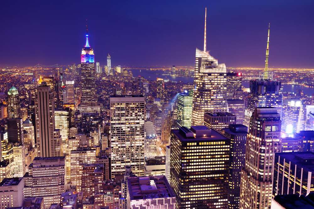 картина-постер Високі шпилі хмарочосів Мангеттену (Manhattan)