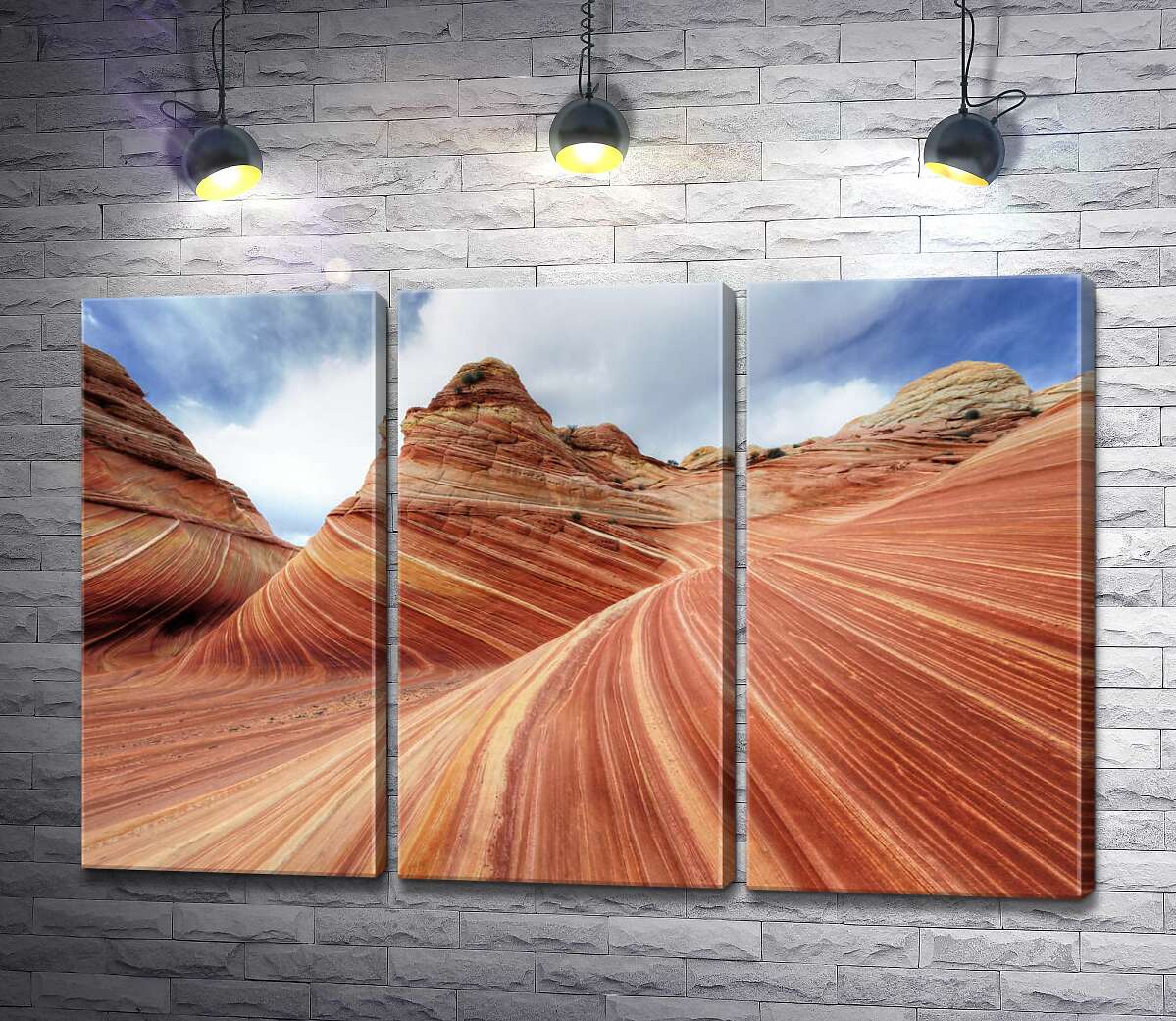 модульна картина Плавні вигини шарів скель на схилі Койот-Бют (Coyote Buttes)
