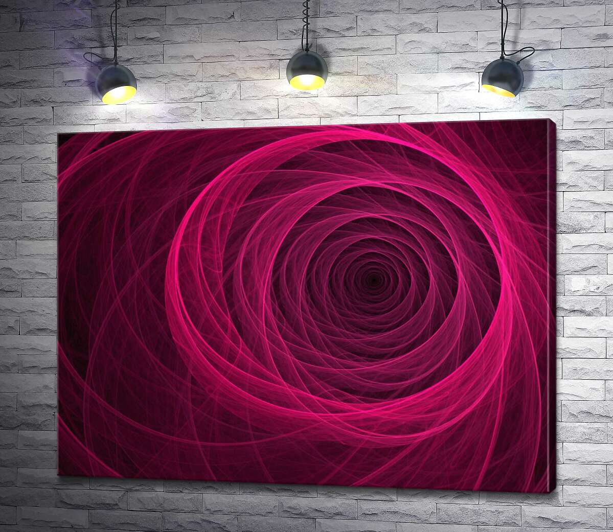 картина Рожеві відтінки кіл утворюють об'ємну квітку