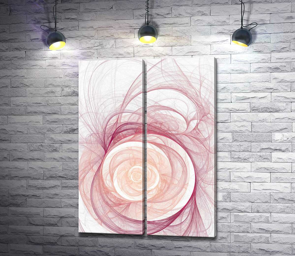 модульна картина Димчасті візерунки рожевого та кремового кольорів