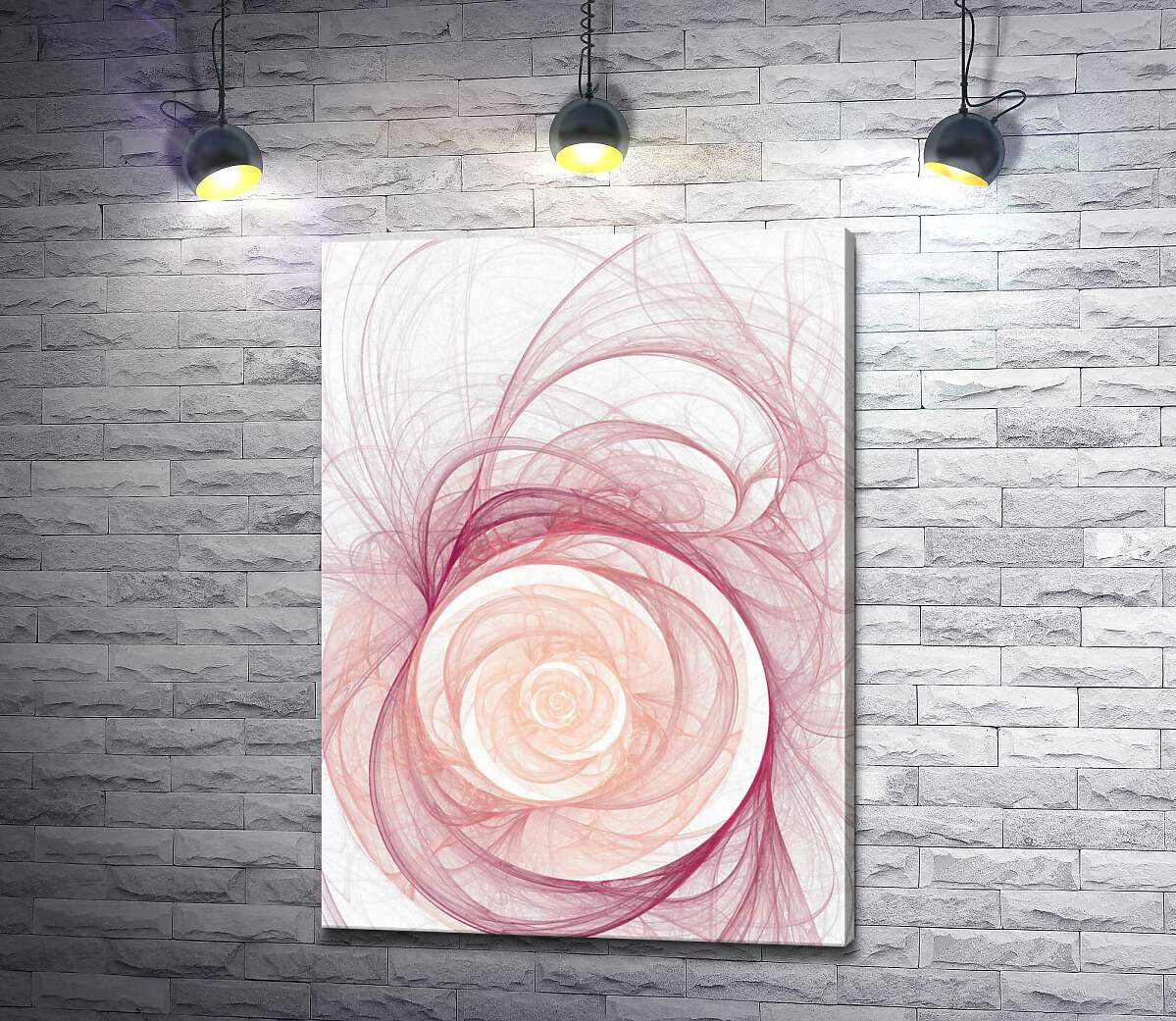 картина Дымчатые узоры розового и кремового цветов
