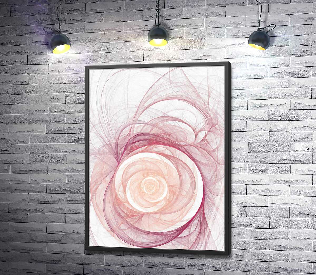 постер Дымчатые узоры розового и кремового цветов