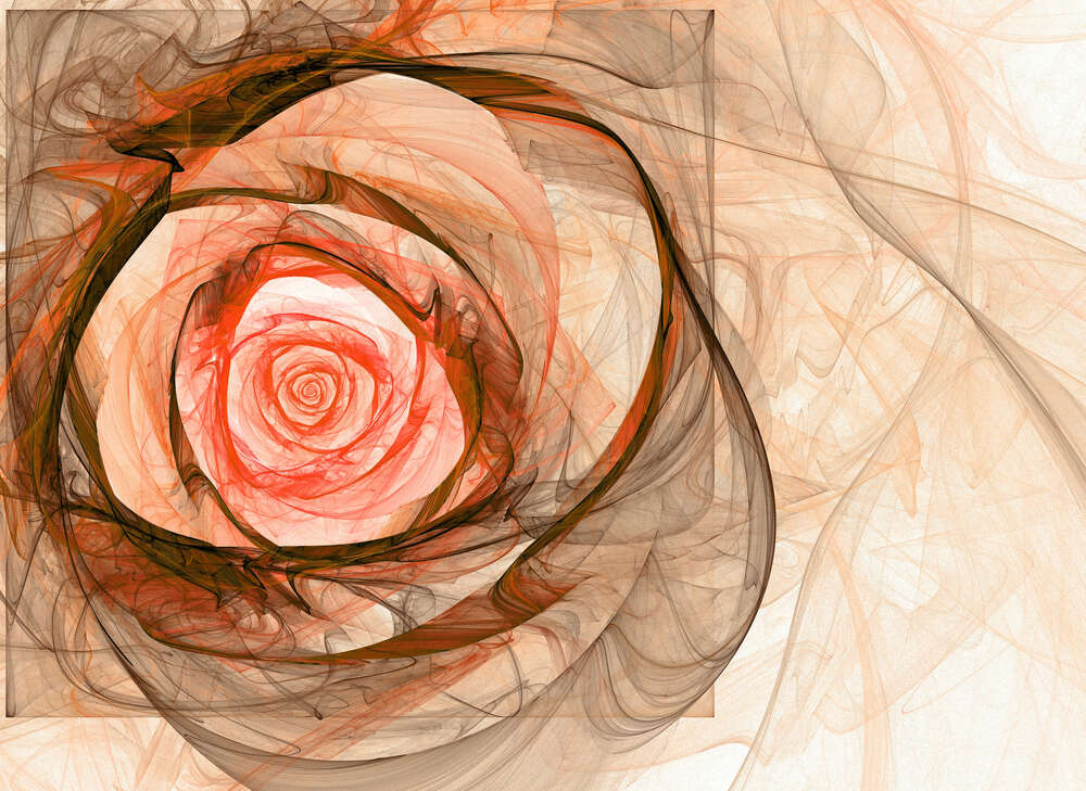 картина-постер Квітка помаранчевої троянди оповита напівпрозорим димом