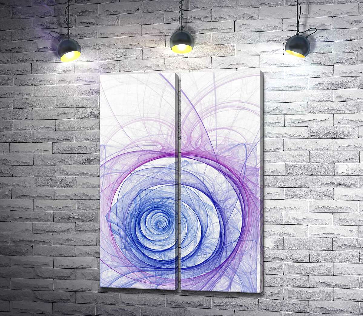 модульная картина Фиолетово-синие круги в тонком узоре