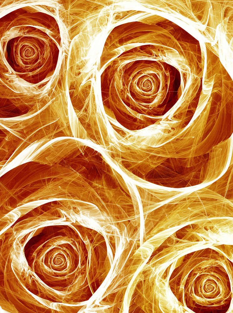 картина-постер Золотий візерунок із троянд