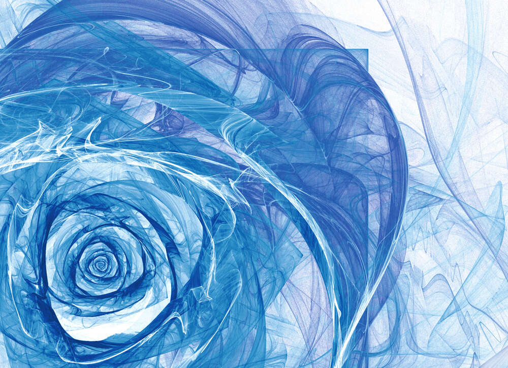 картина-постер Синий дым вокруг силуэта розы