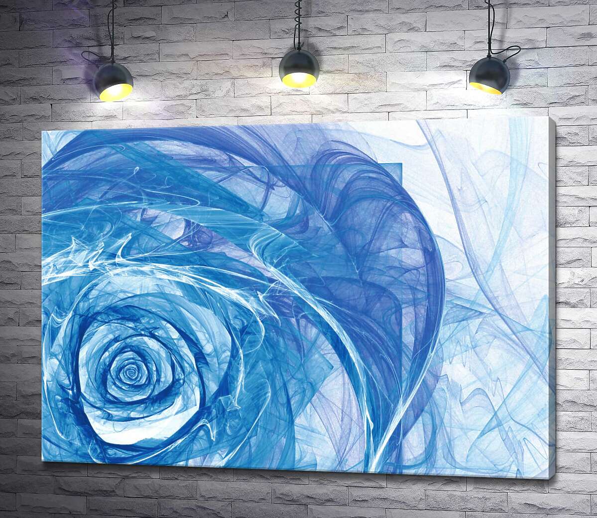 картина Синий дым вокруг силуэта розы