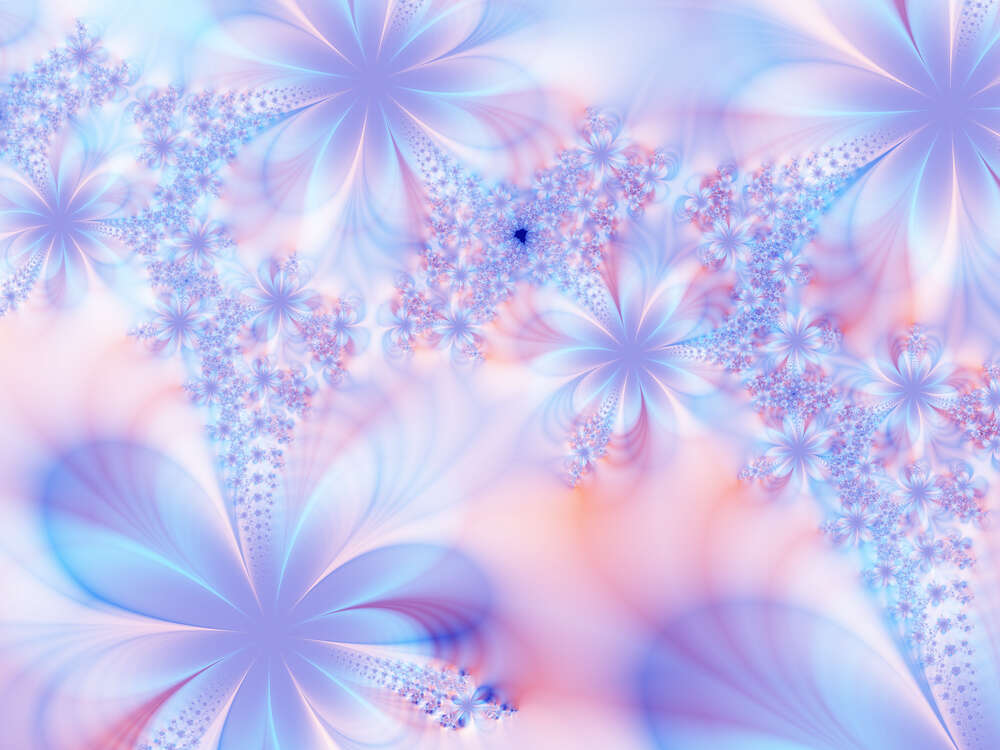 картина-постер Нежность цветов в розово-голубых тонах