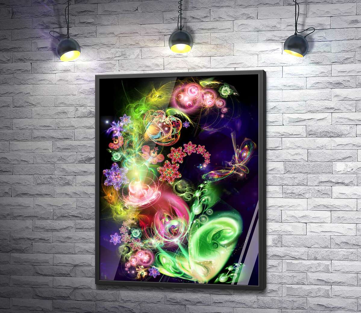 постер Дымчатый букет волшебных цветов