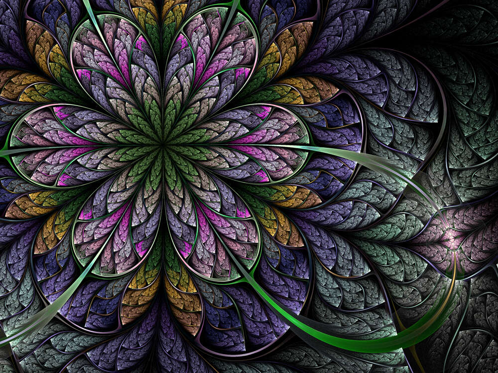картина-постер Кольорова мозаїка шарів пелюсток