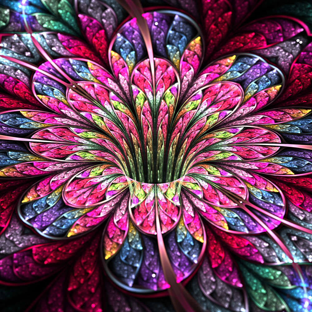 картина-постер Драгоценные лепестки цветка орошены росой