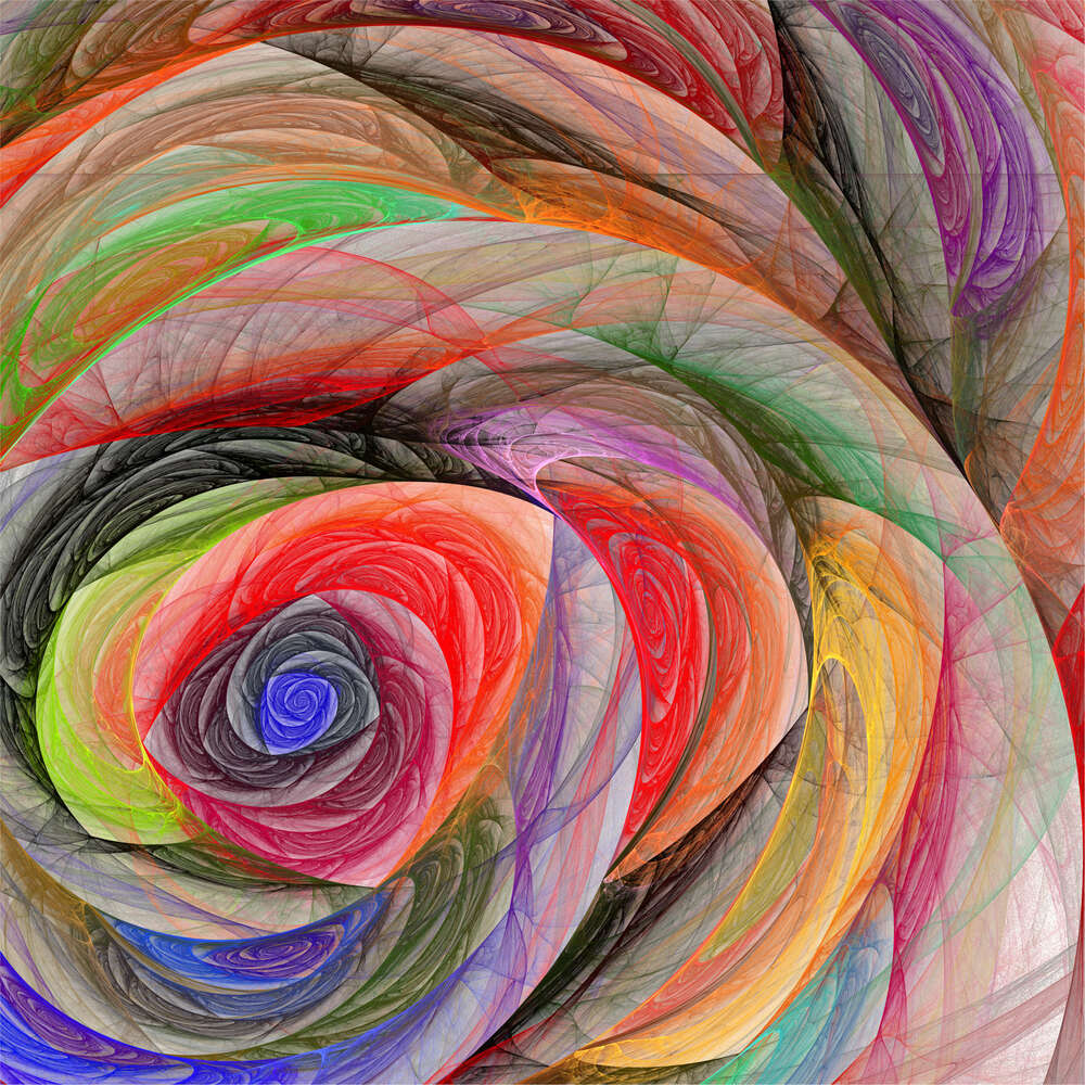 картина-постер Тонкі кольорові нитки закручені у пелюстках троянди