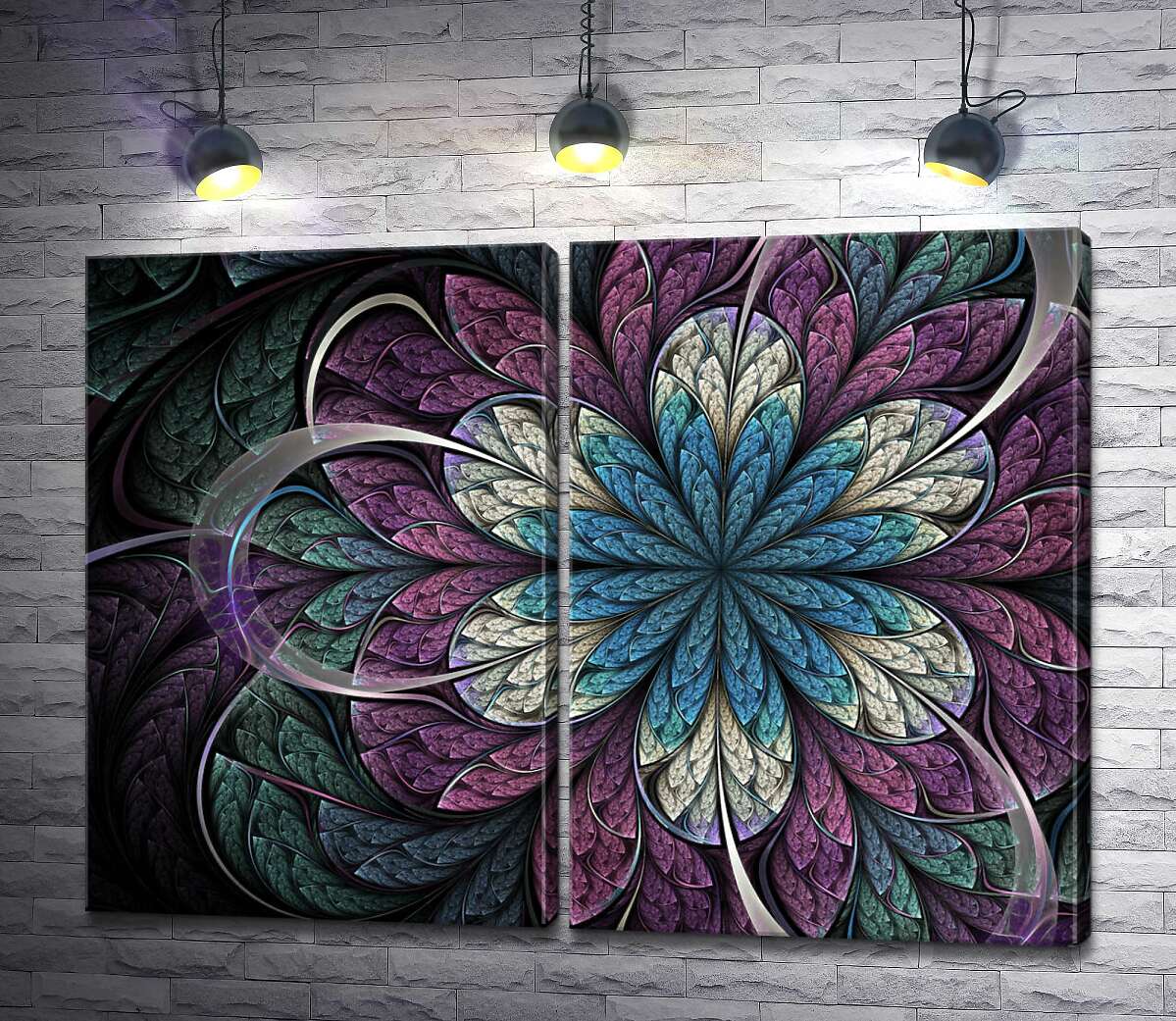 модульна картина Пастельні відтінки орнаментів квітки