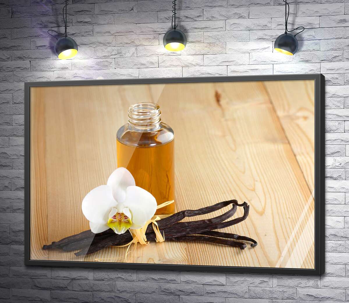 постер Сочетание ванильных ароматов с белой орхидеей