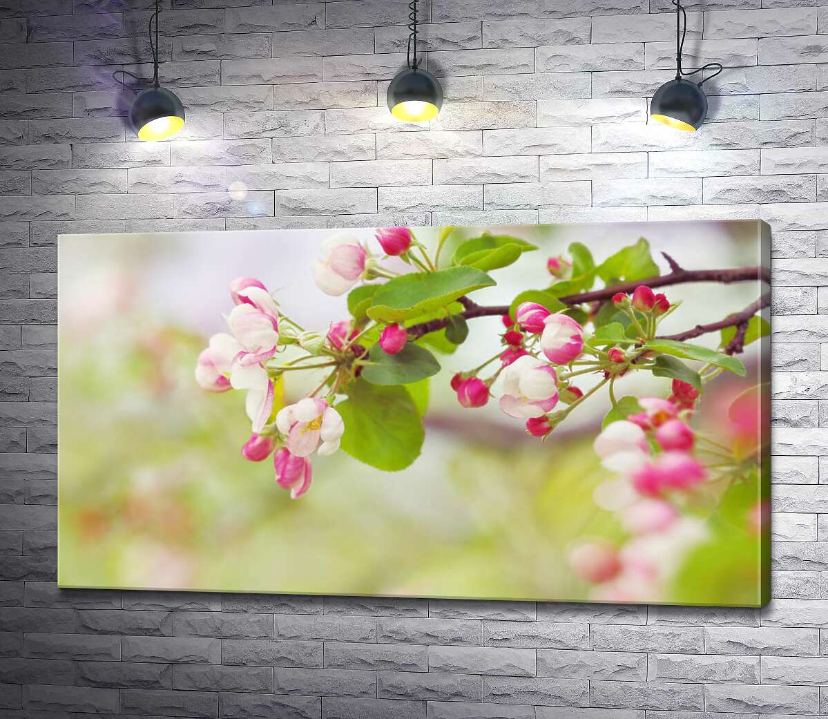 картина Шовковисті рожеві квіти яблуні