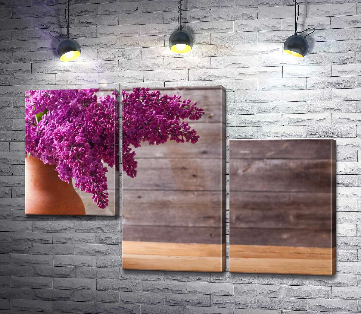 модульная картина Глиняный кувшин с весенним букетом сирени (Модуль №13)