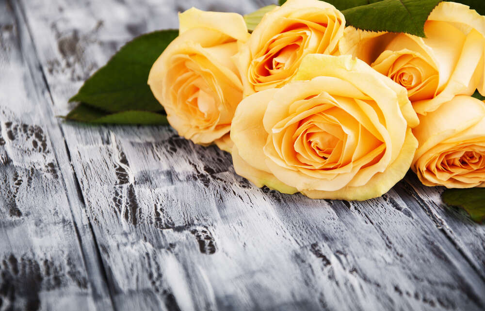 картина-постер Яркий букет желтых роз