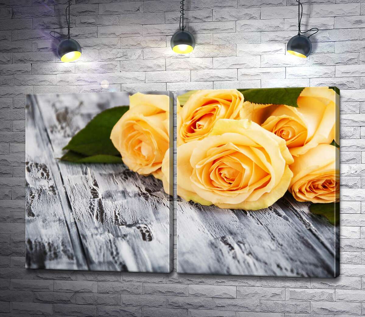 модульная картина Яркий букет желтых роз