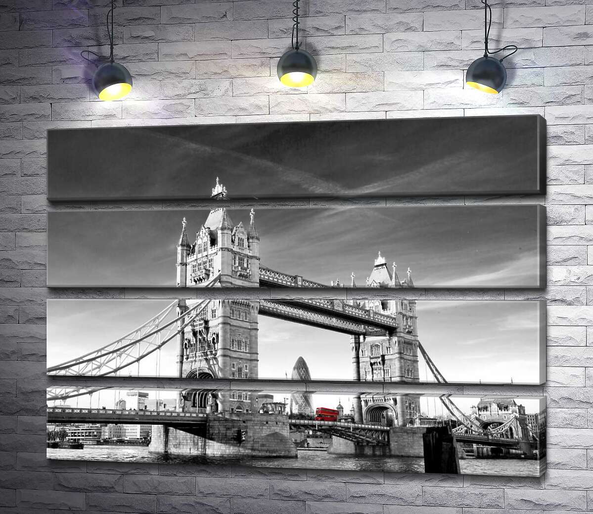 модульна картина Червоний автобус прямує по Тауерському мосту (Tower Bridge) (Модуль №22)
