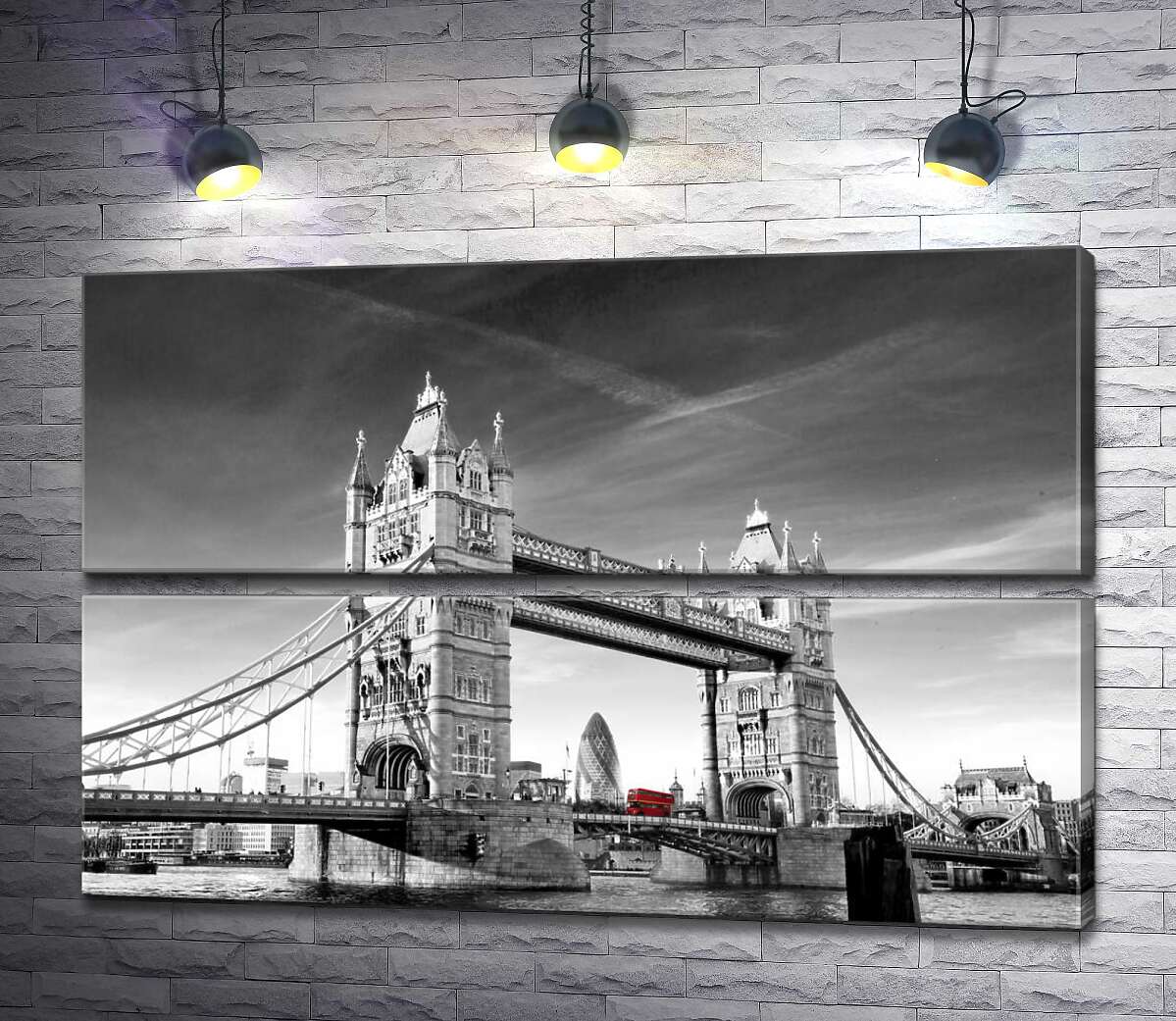 модульна картина Червоний автобус прямує по Тауерському мосту (Tower Bridge) (Модуль №7)