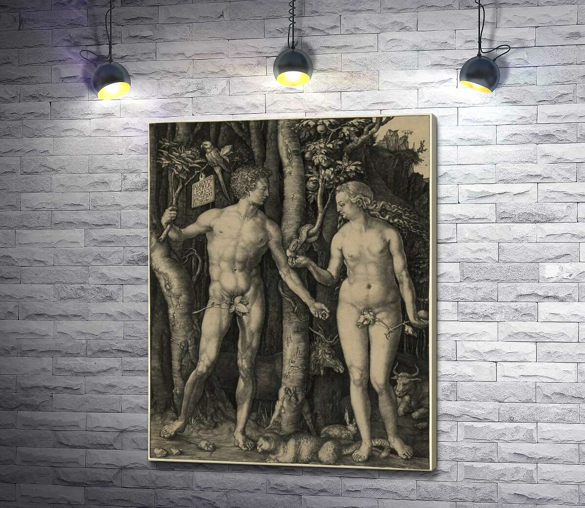 картина Адам і Єва (Adam and Eve) - Альбрехт Дюрер (Albrecht Durer)