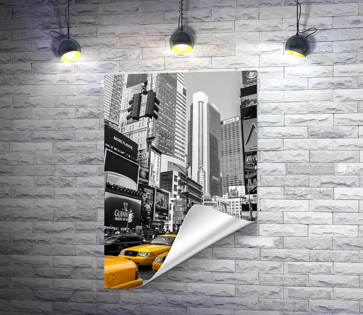 печать Желтые такси заполнили шумные улицы Нью-Йорка