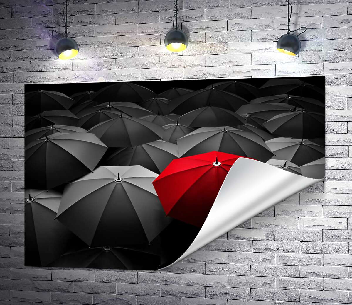 печать Красный зонтик: яркая капля в серой обыденности