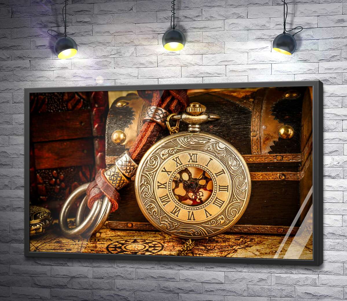 постер Ажурні візерунки на кишеньковому годиннику мореплавця