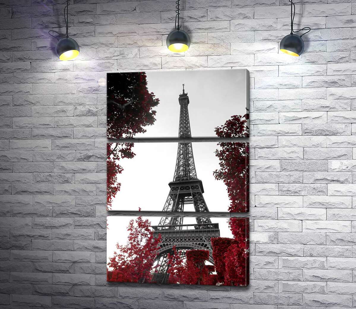 модульна картина Полум'я осіннього листя навколо  Ейфелевої вежі (Eiffel tower) (Модуль №15)