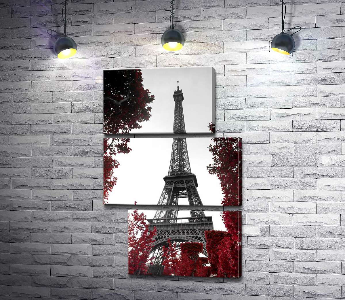 модульна картина Полум'я осіннього листя навколо  Ейфелевої вежі (Eiffel tower) (Модуль №16)