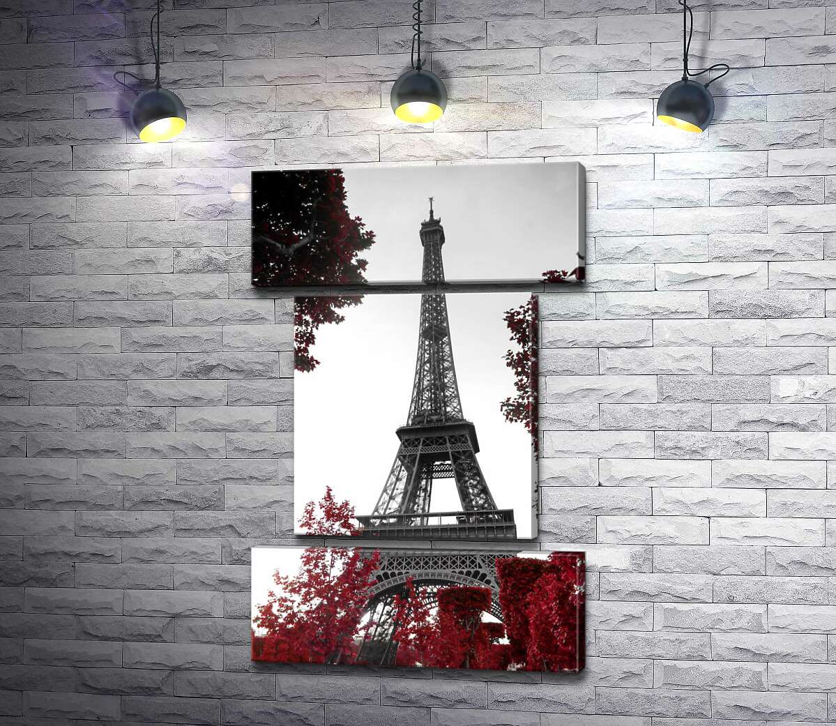 модульна картина Полум'я осіннього листя навколо  Ейфелевої вежі (Eiffel tower) (Модуль №18)
