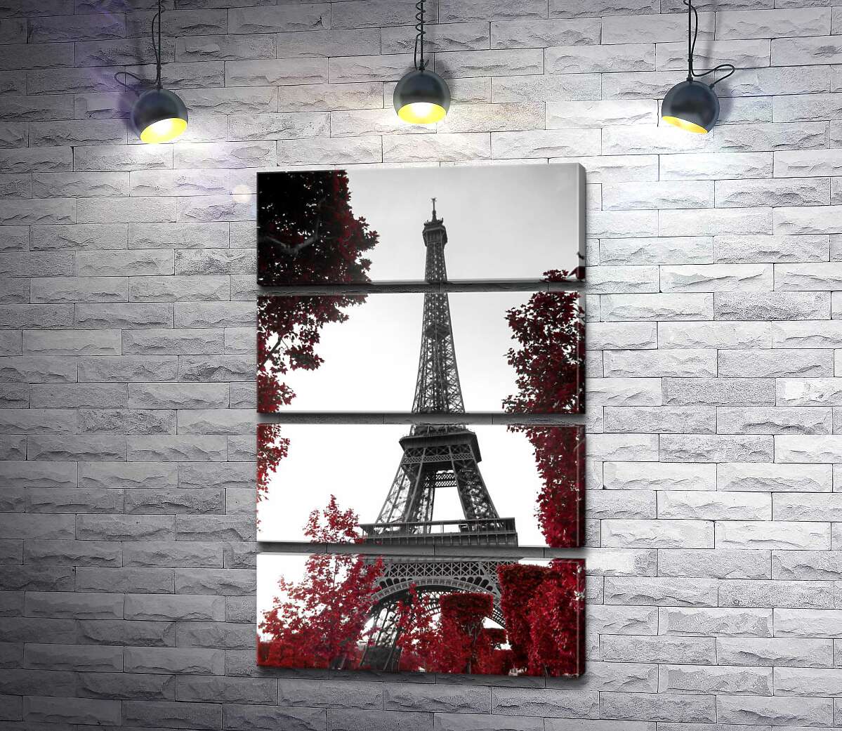 модульна картина Полум'я осіннього листя навколо  Ейфелевої вежі (Eiffel tower) (Модуль №22)