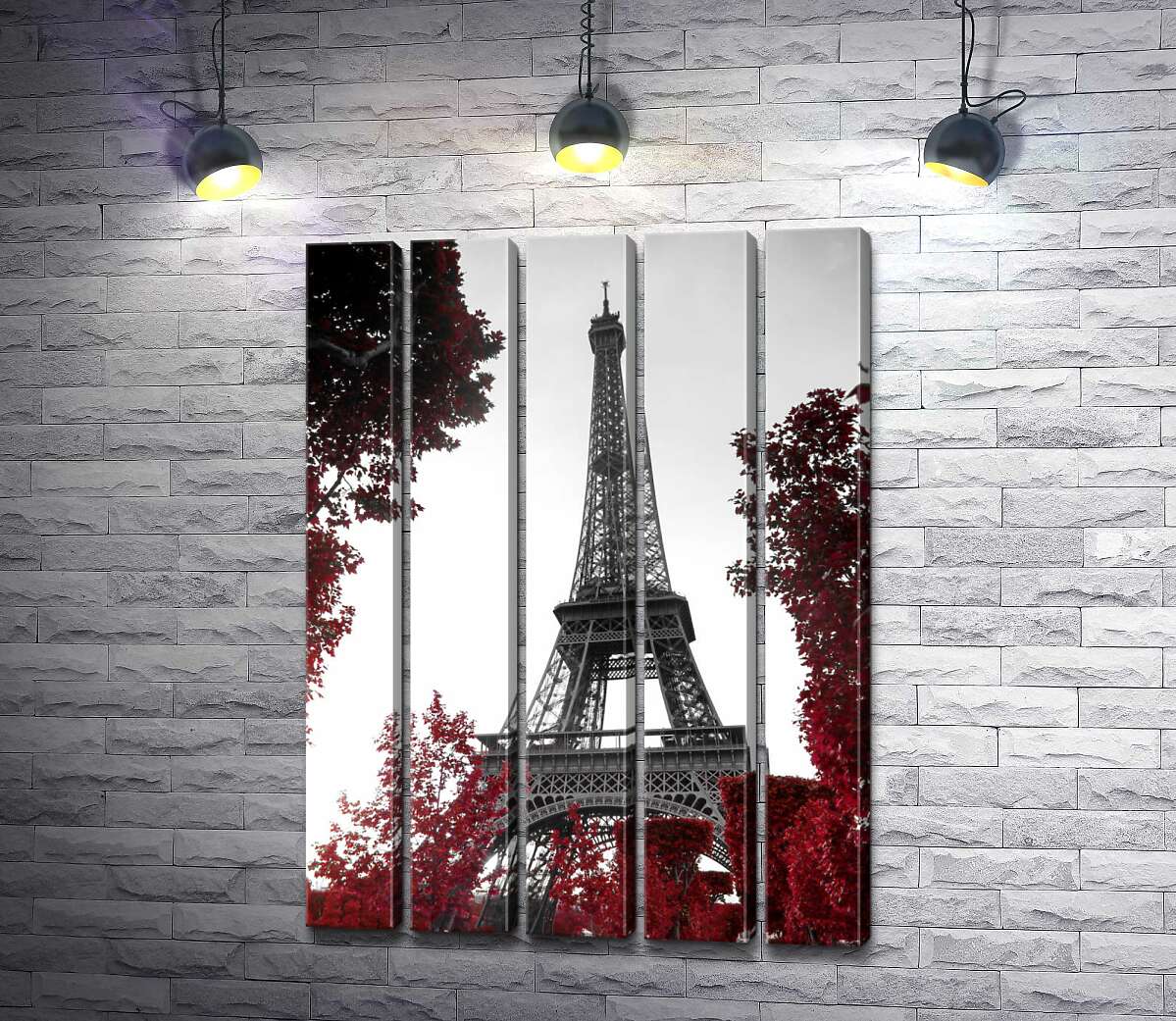 модульная картина Пламя осенних листьев вокруг Эйфелевой башни (Eiffel tower) (Модуль №26)