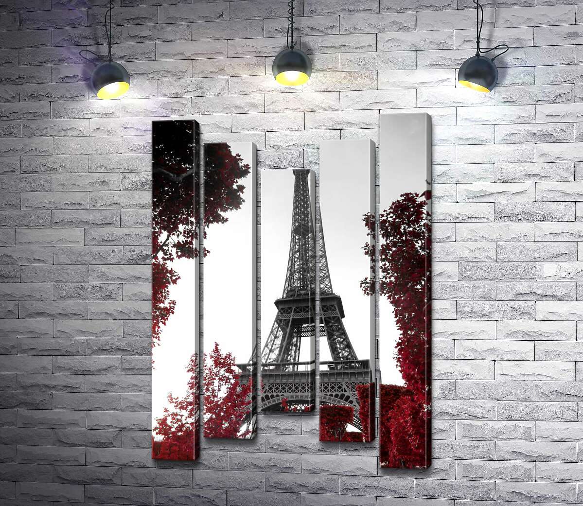 модульна картина Полум'я осіннього листя навколо  Ейфелевої вежі (Eiffel tower) (Модуль №27)