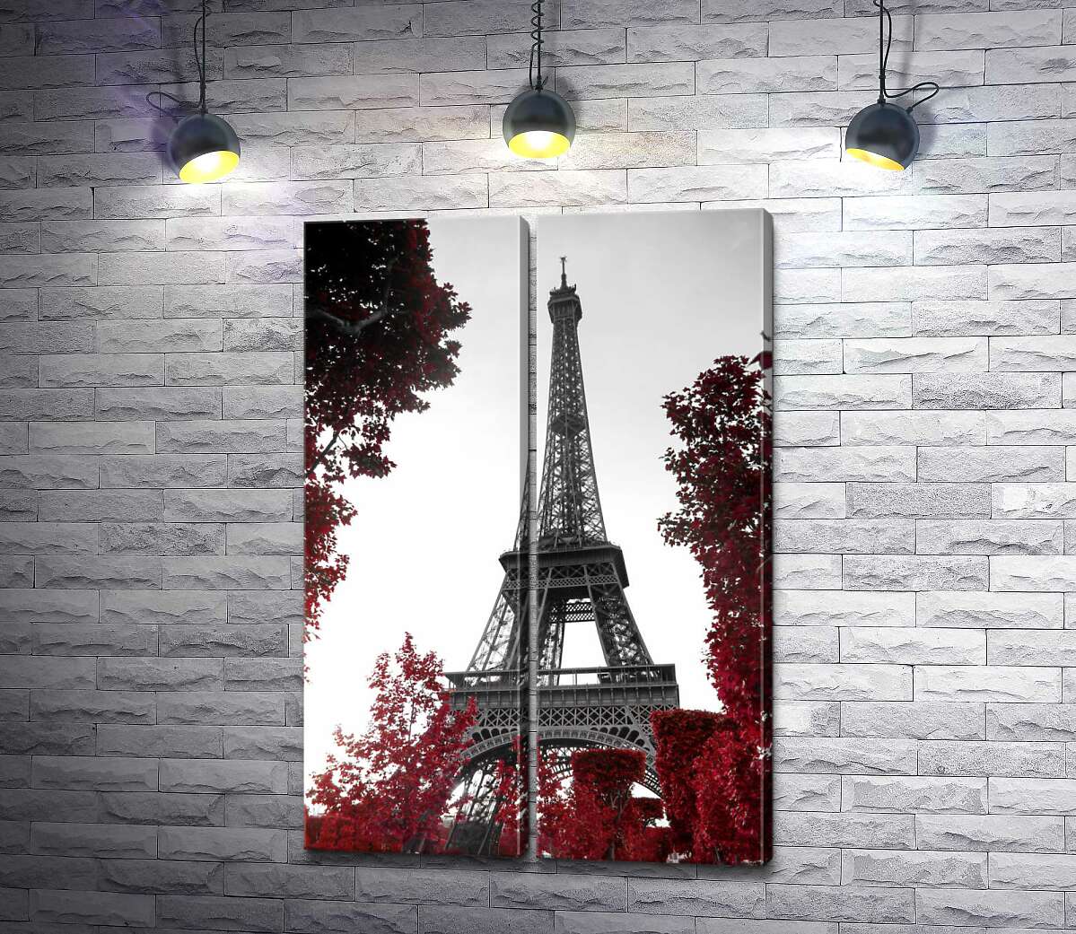 модульная картина Пламя осенних листьев вокруг Эйфелевой башни (Eiffel tower)