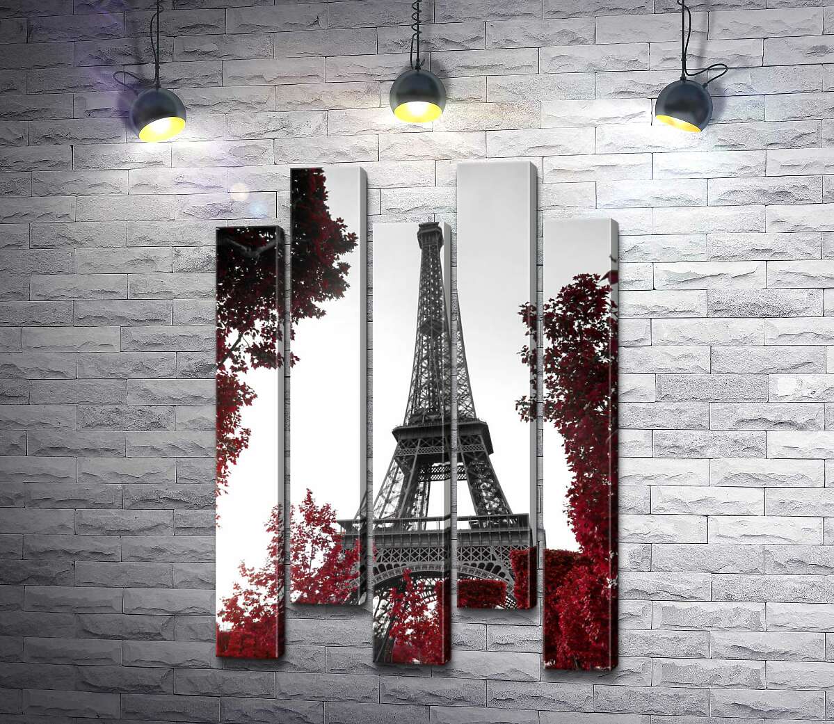 модульна картина Полум'я осіннього листя навколо  Ейфелевої вежі (Eiffel tower) (Модуль №30)