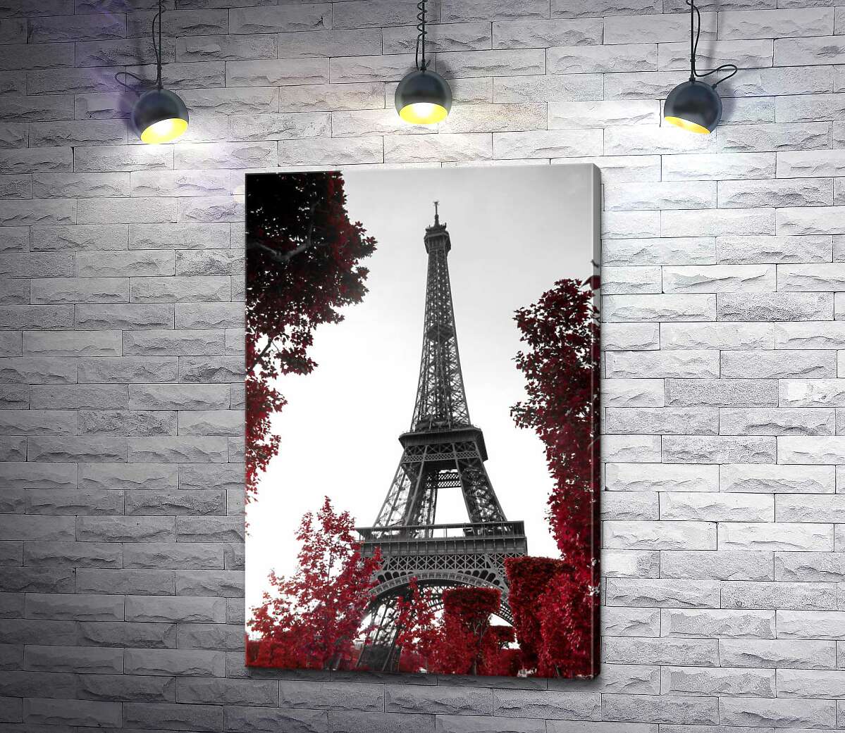 картина Пламя осенних листьев вокруг Эйфелевой башни (Eiffel tower)